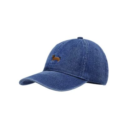 Japanese Style Puppy Embroidery Visor Cap - Women's Spring/Summer Sun Protection Denim Baseball Cap, Men's Trendy Brand Hat